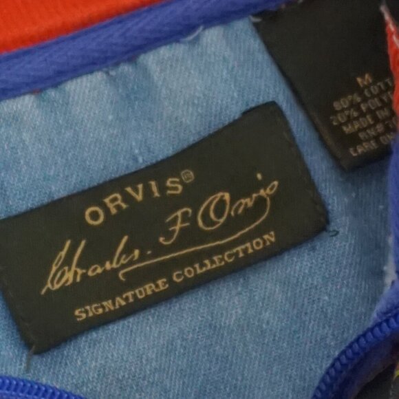 Orvis Blue Quarter Zip 80% Cotton Hiking Outdoors Pullover Sweater Medium - Picture 11 of 11